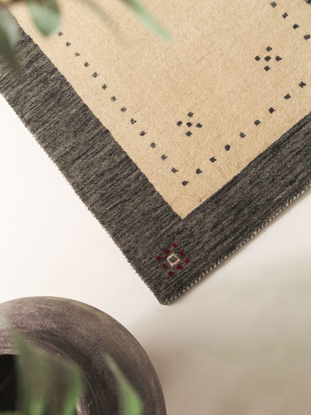 Tapis de couloir en laine beige/gris 80x250 — vue 4