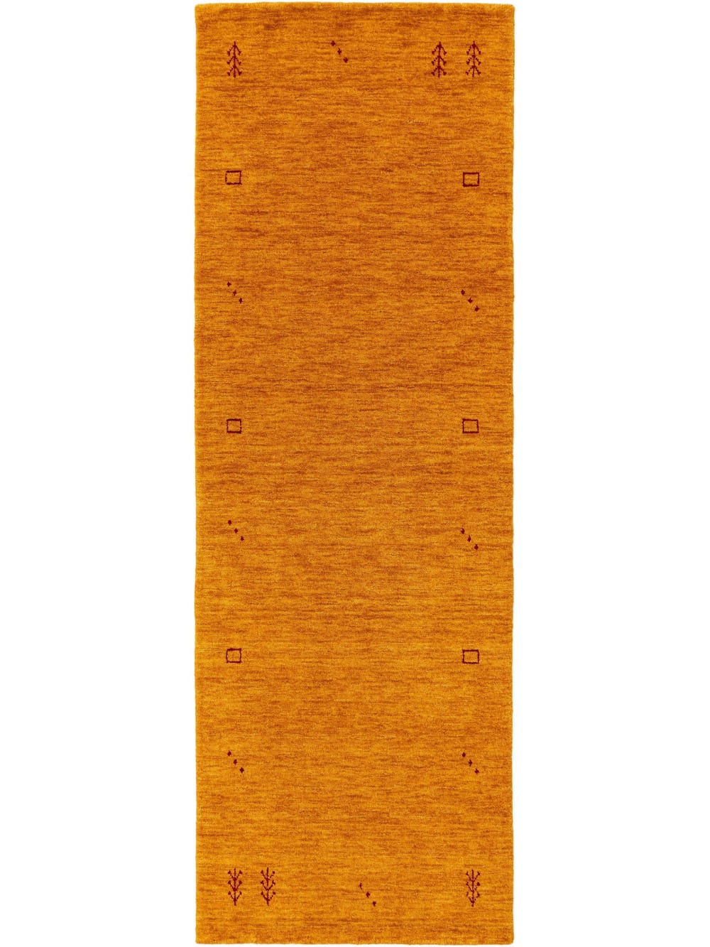 Tapis de couloir en laine jaune 80x300