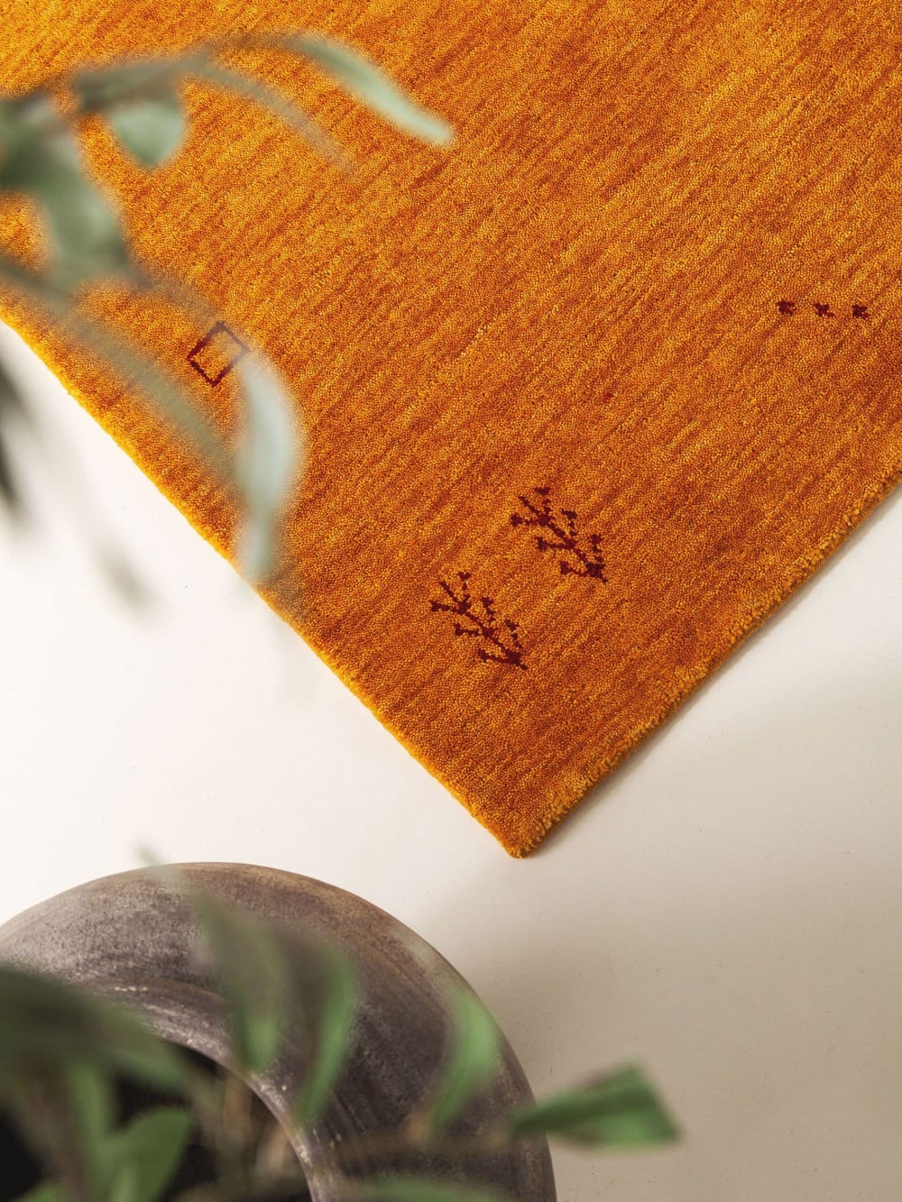 Tapis de couloir en laine jaune 80x300 — vue 4