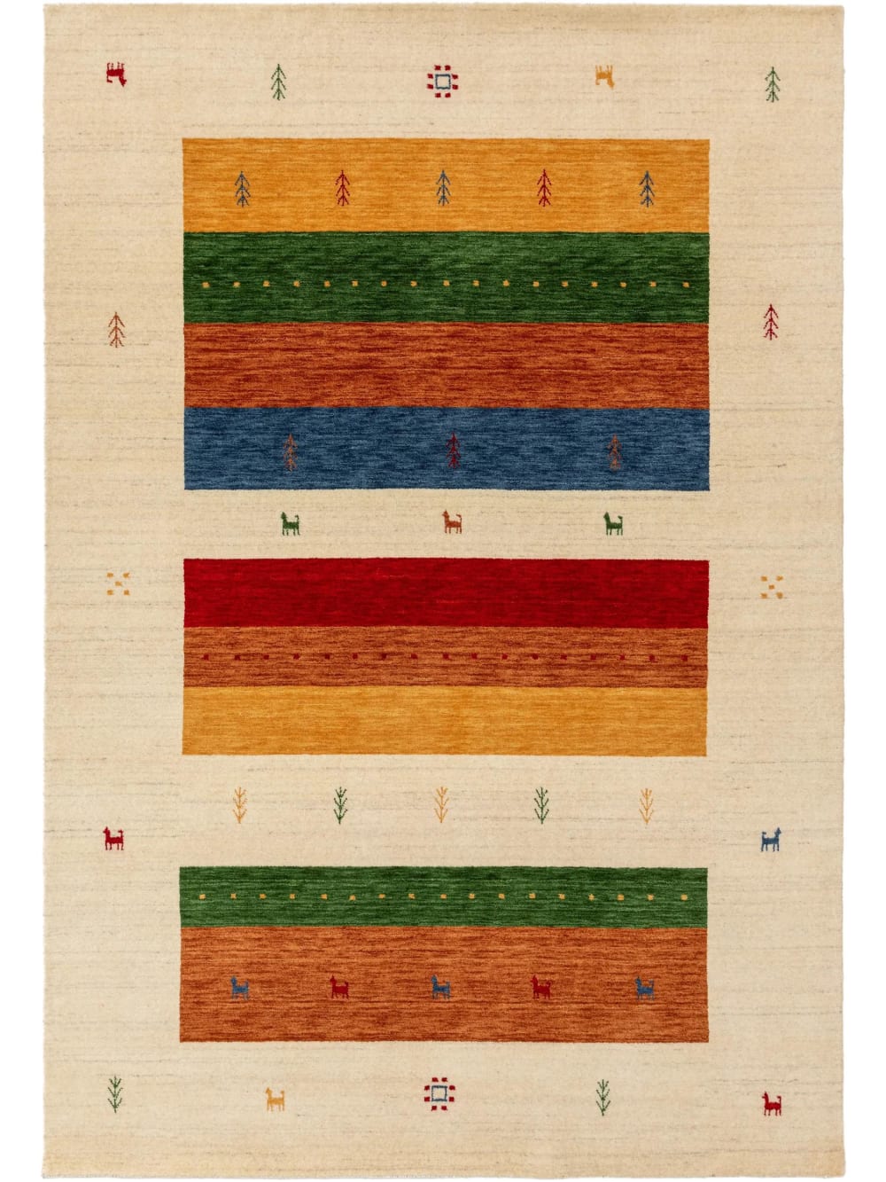 Alfombra de lana multicolor/beige 300x400