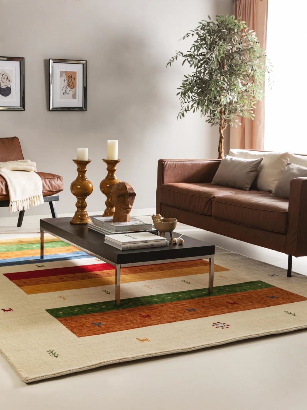 Wollteppich multicolor/beige 120x170 - Maisons Du Monde