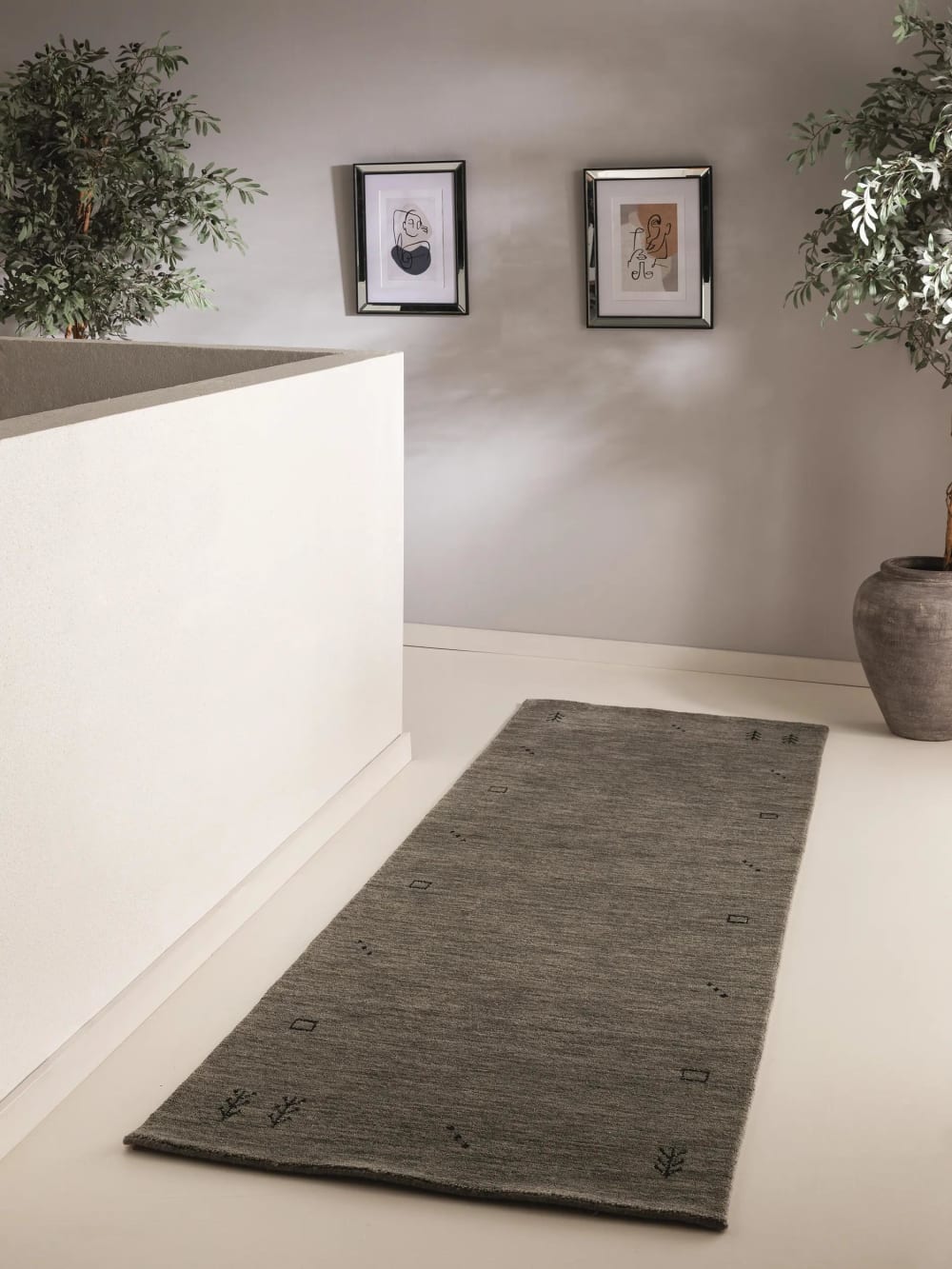 Alfombras de pasillo de lana gris 80x250 - Maisons du Monde