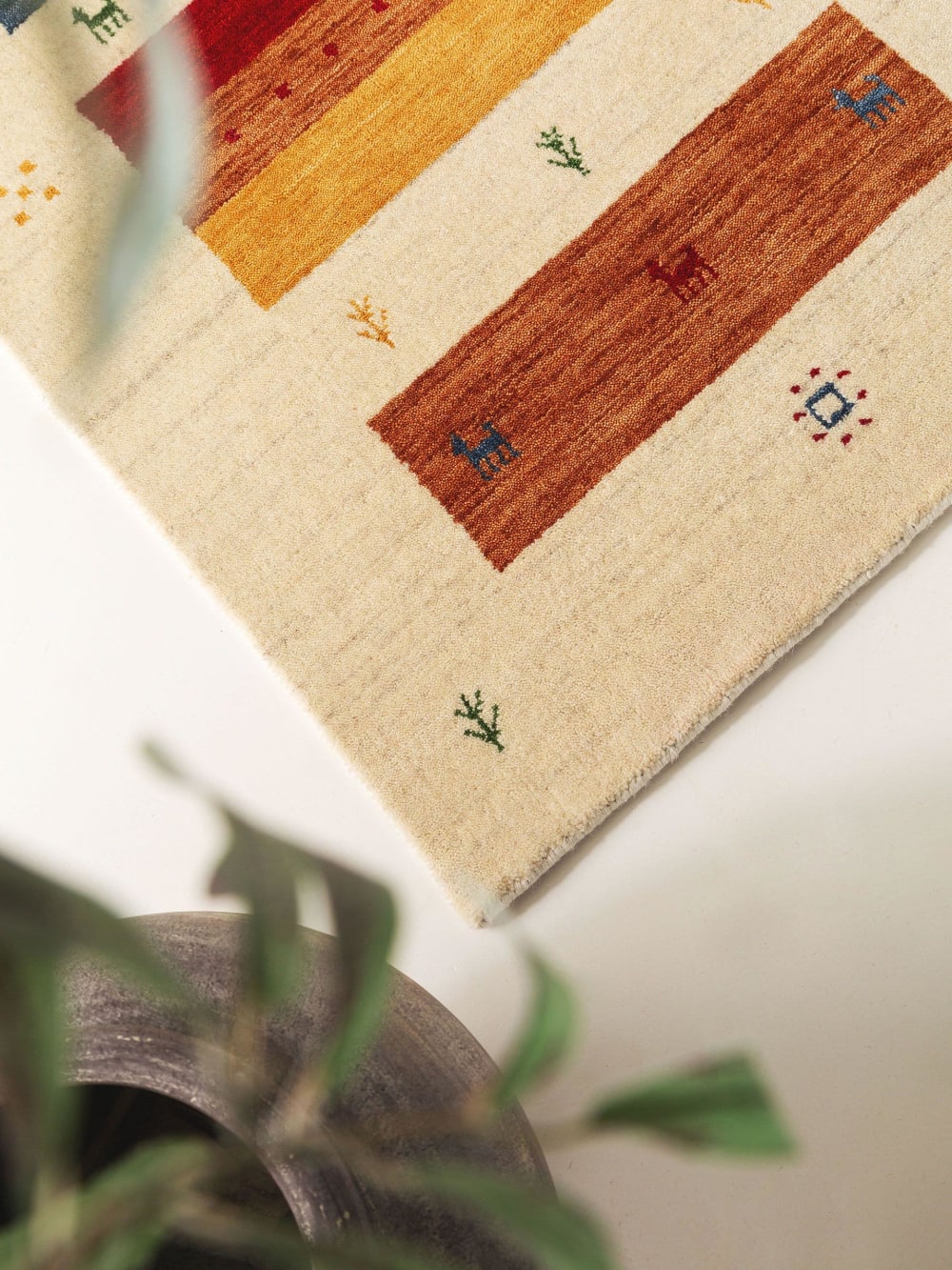 Tapis de couloir en laine multicouleur/beige 80x250 — vue 4