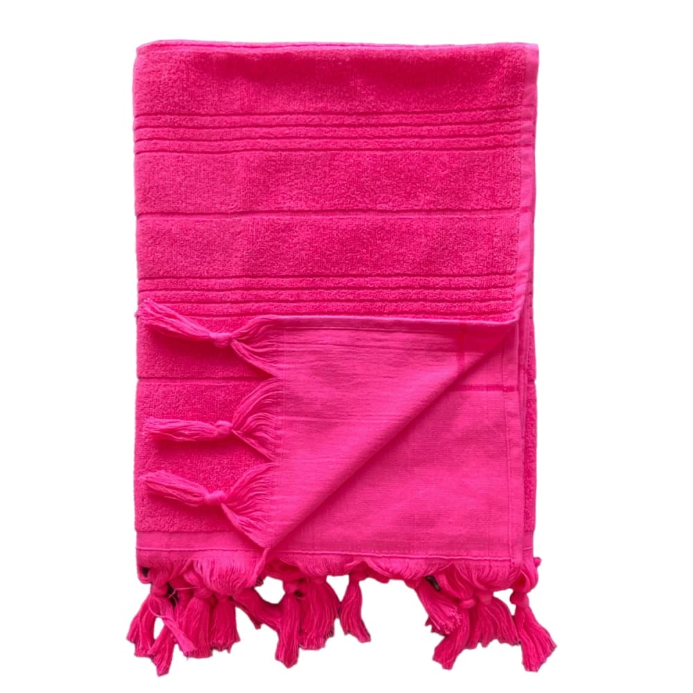 Fouta ''Hammam'' éponge bouclette fuschia 140x180cm