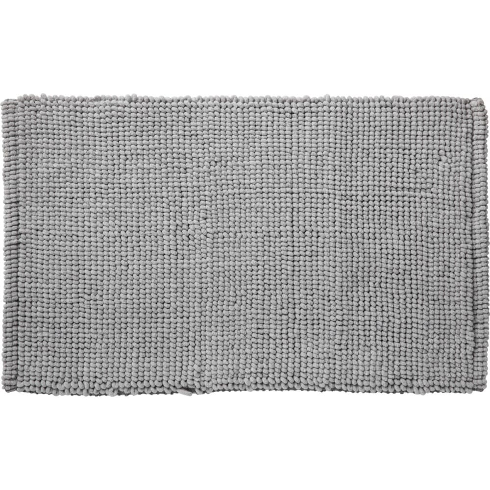 Tapis de bain en polycoton uni gris 50x80cm