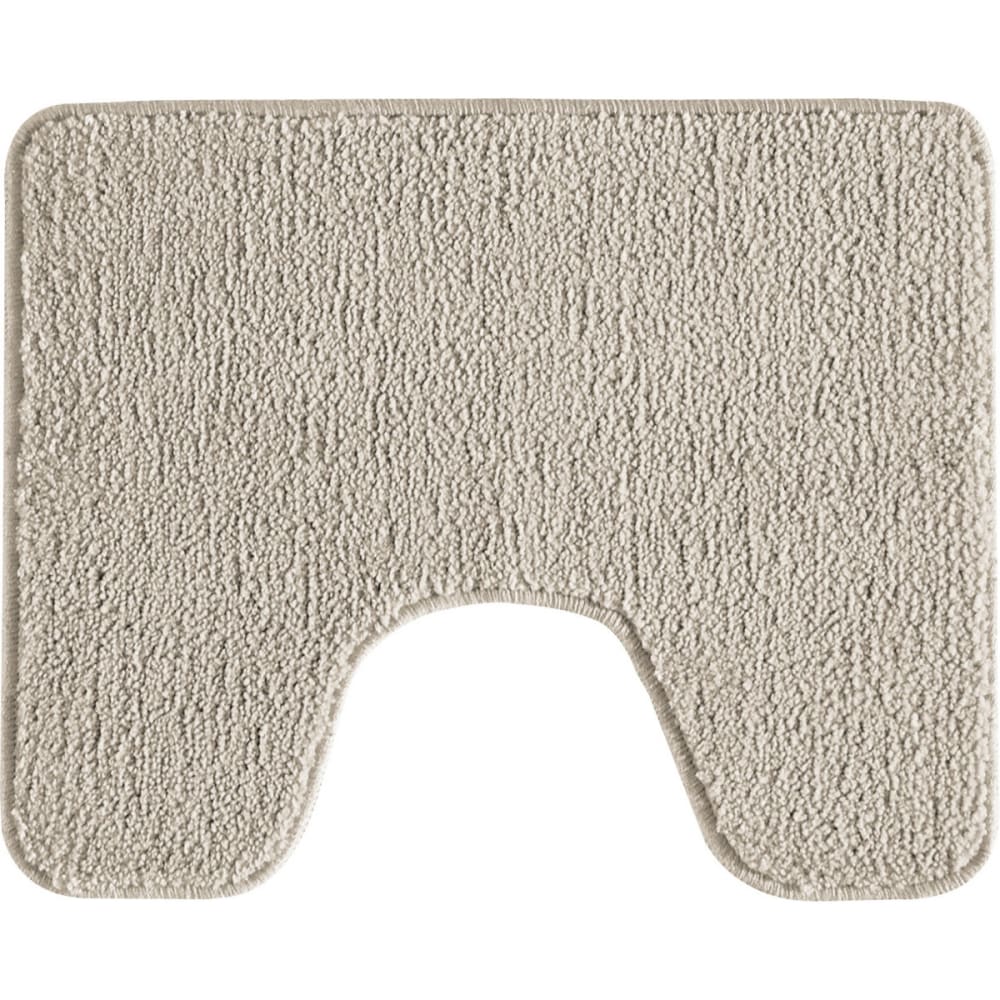 Tapis de toilette uni en polyester ecru 50x40cm