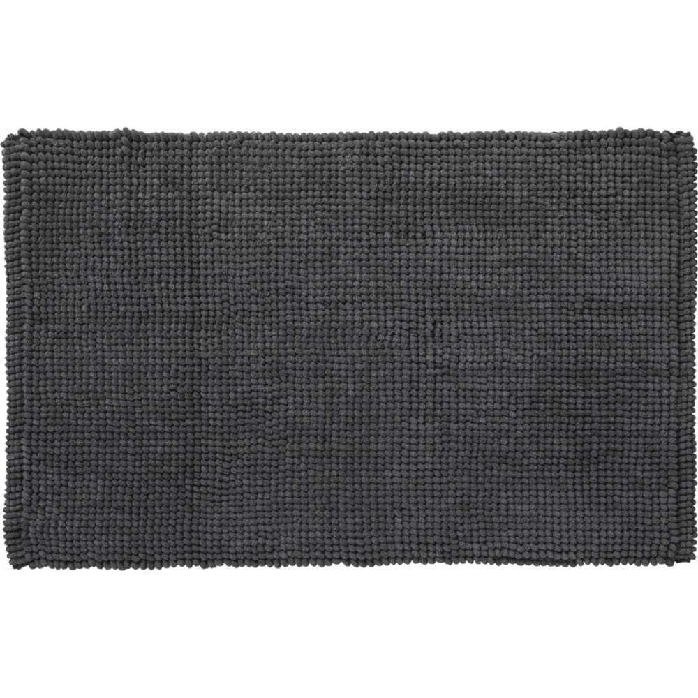 Tapis de bain en polycoton uni anthracite 50x80cm