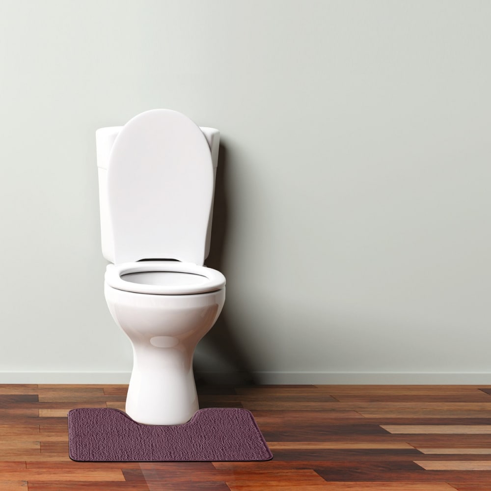 Tapis de toilette uni en polyester violine 50x40cm - Maisons du Monde