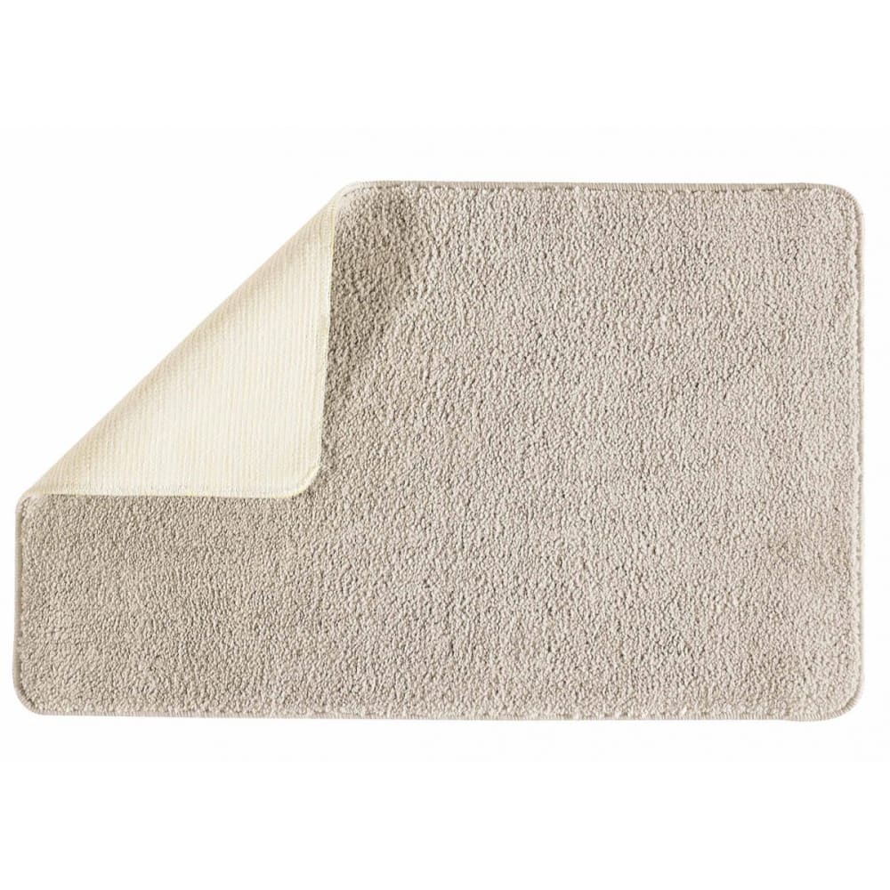 Tapis de bain uni 50x80 en polyester ecru 50x80cm