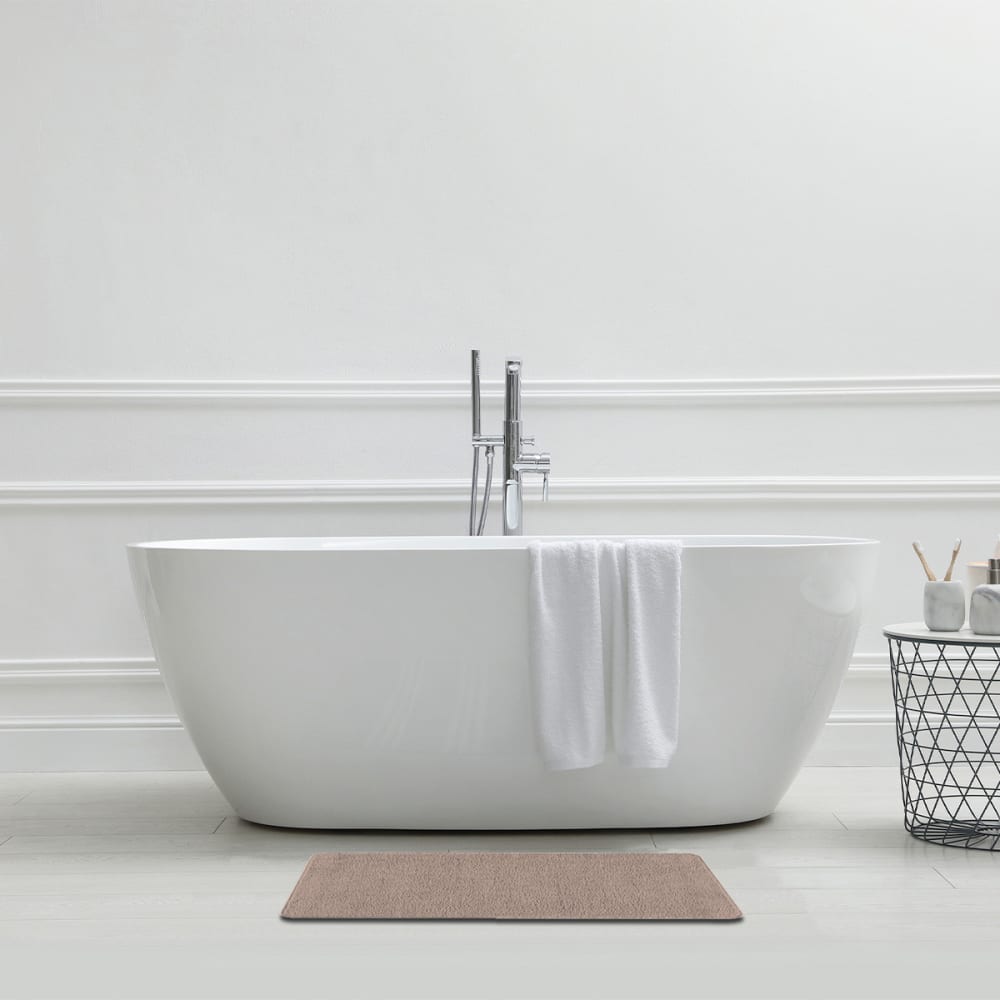 Tapis de bain uni 50x80 en polyester taupe 50x80cm - Maisons du Monde