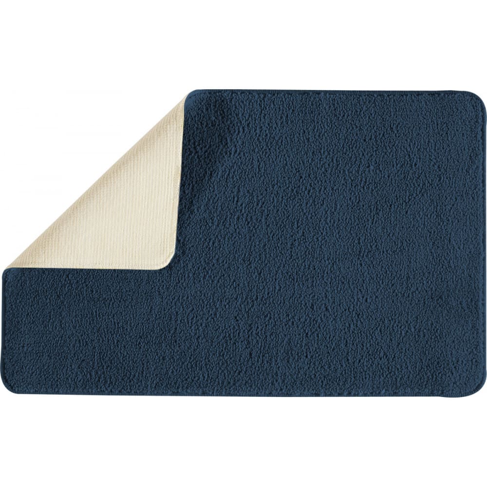 Tapis de bain uni 50x80 en polyester marine 50x80cm