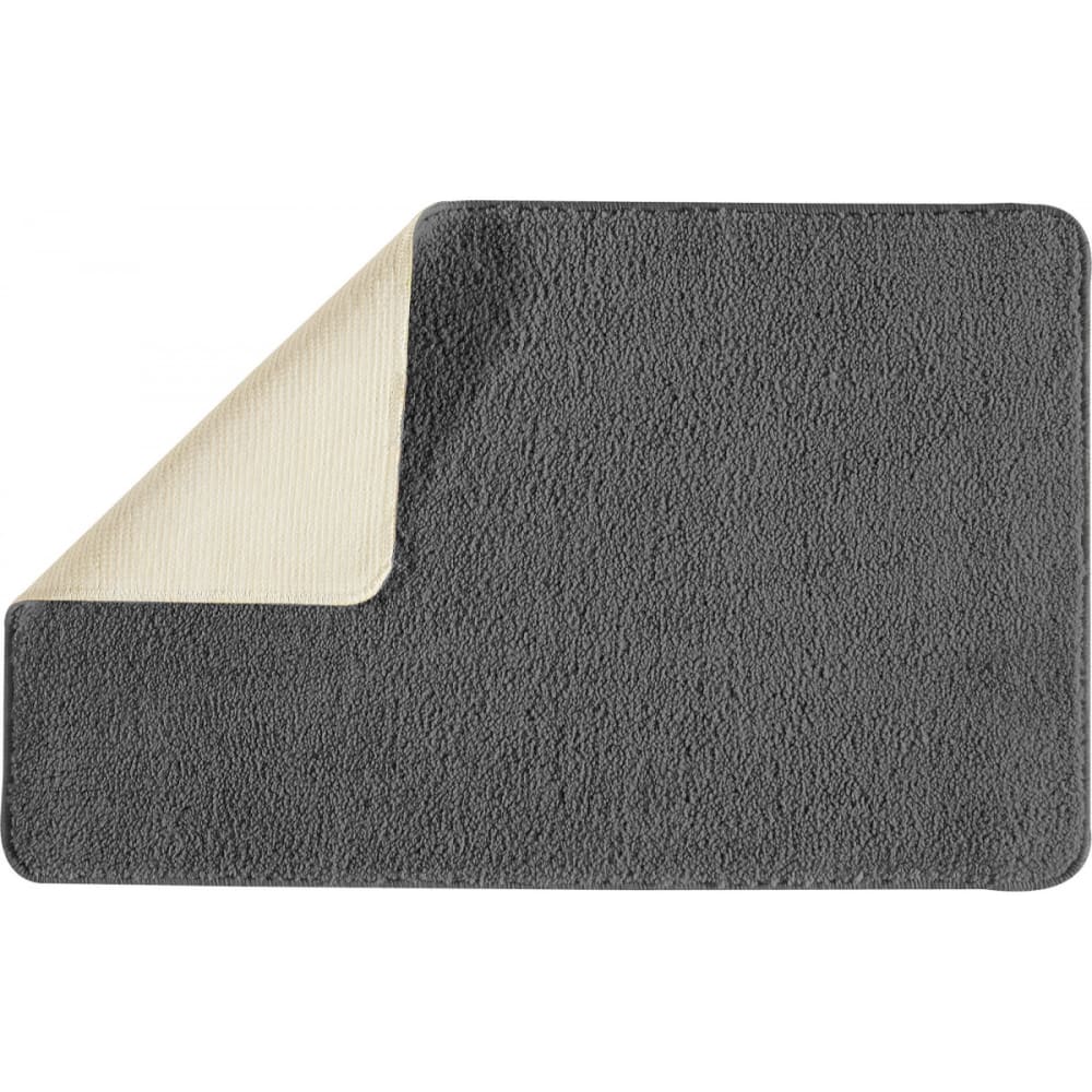 Tapis de bain uni 50x80 en polyester anthracite 50x80cm