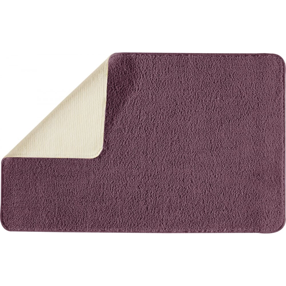 Tapis de bain uni 50x80 en polyester violine 50x80cm