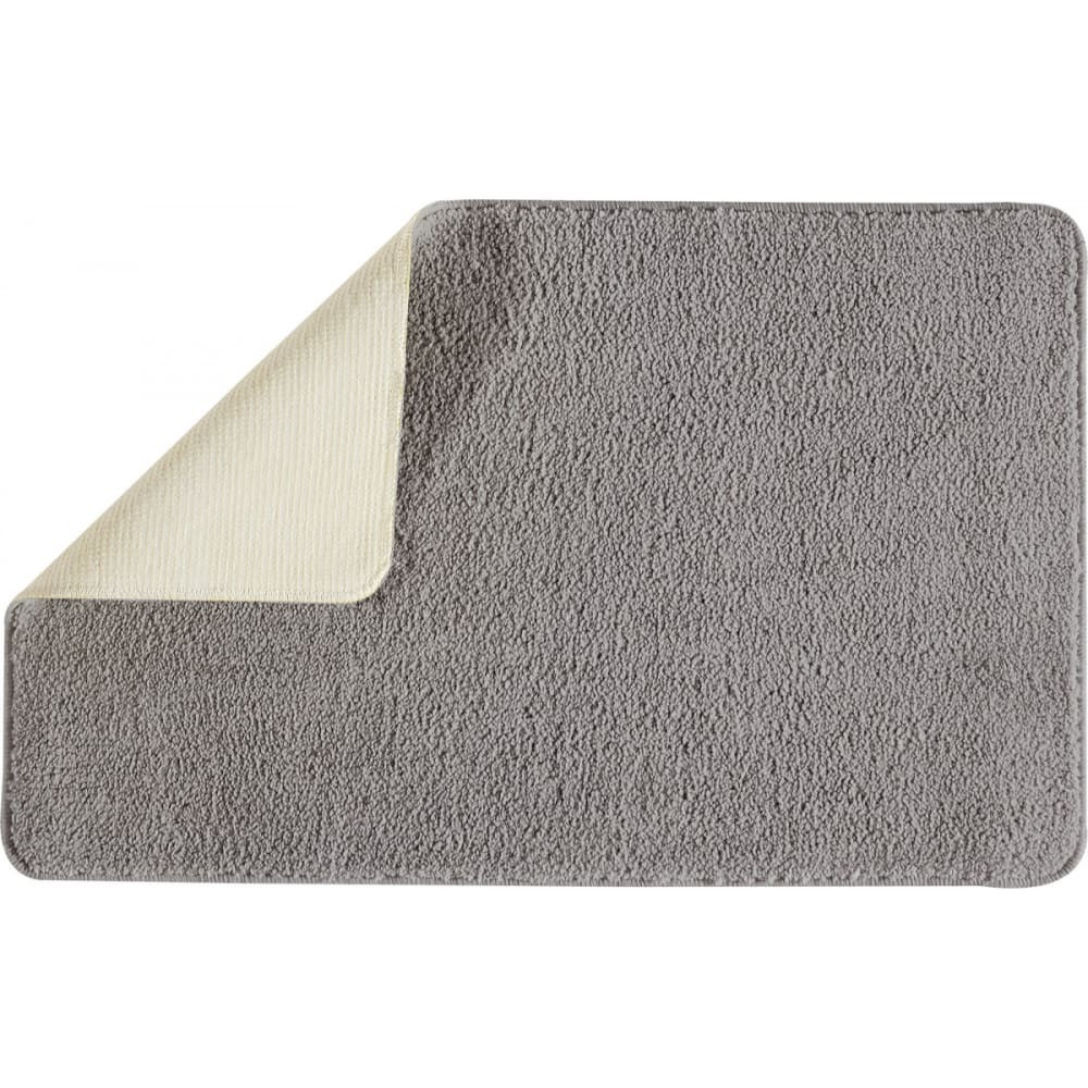Tapis de bain uni 50x80 en polyester gris 50x80cm