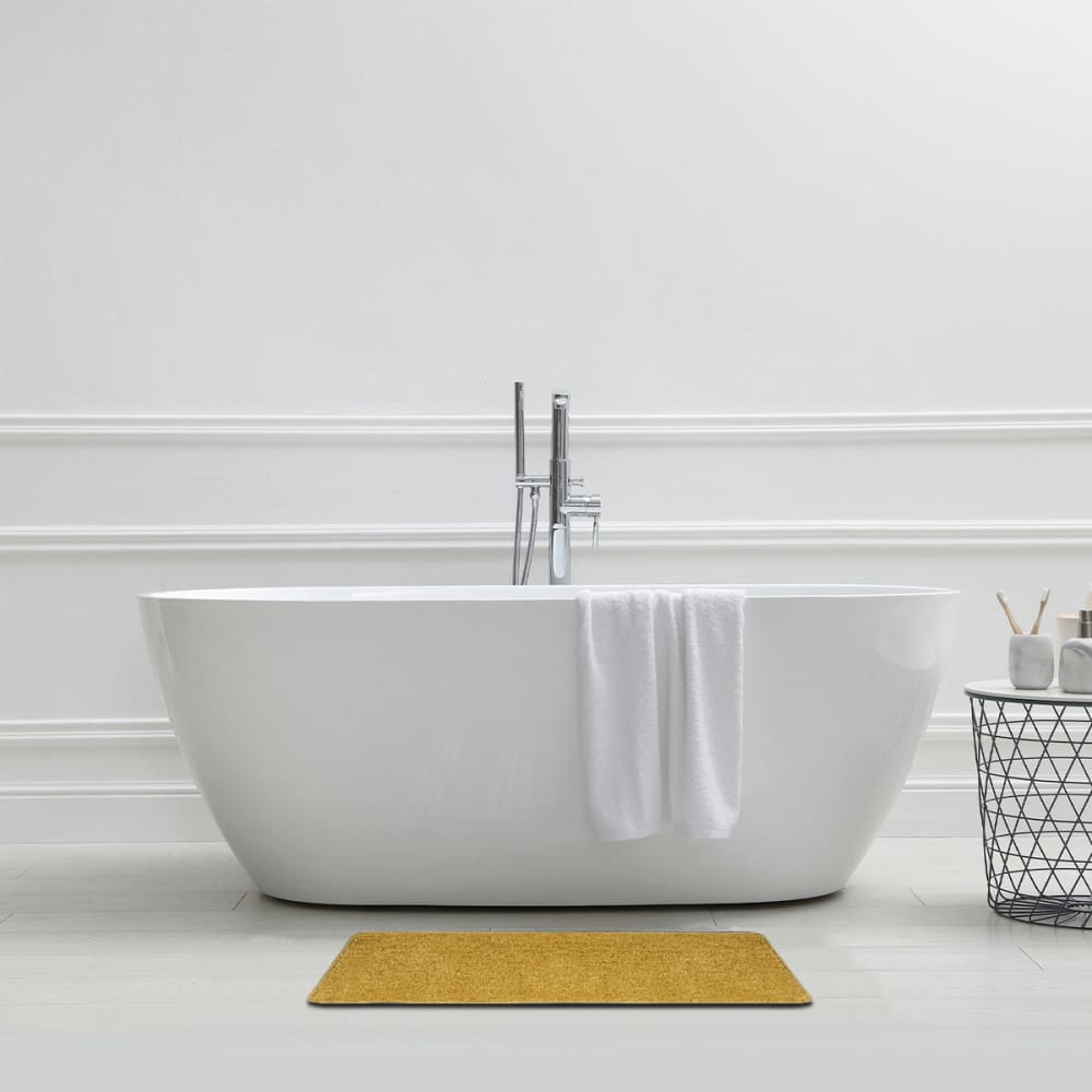 Tapis de bain uni 50x80 en polyester miel 50x80cm - Maisons du Monde