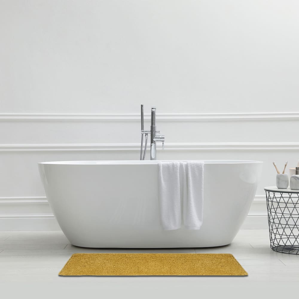 Tapis de bain uni 60x120 en polyester miel 60x120cm - Maisons du Monde