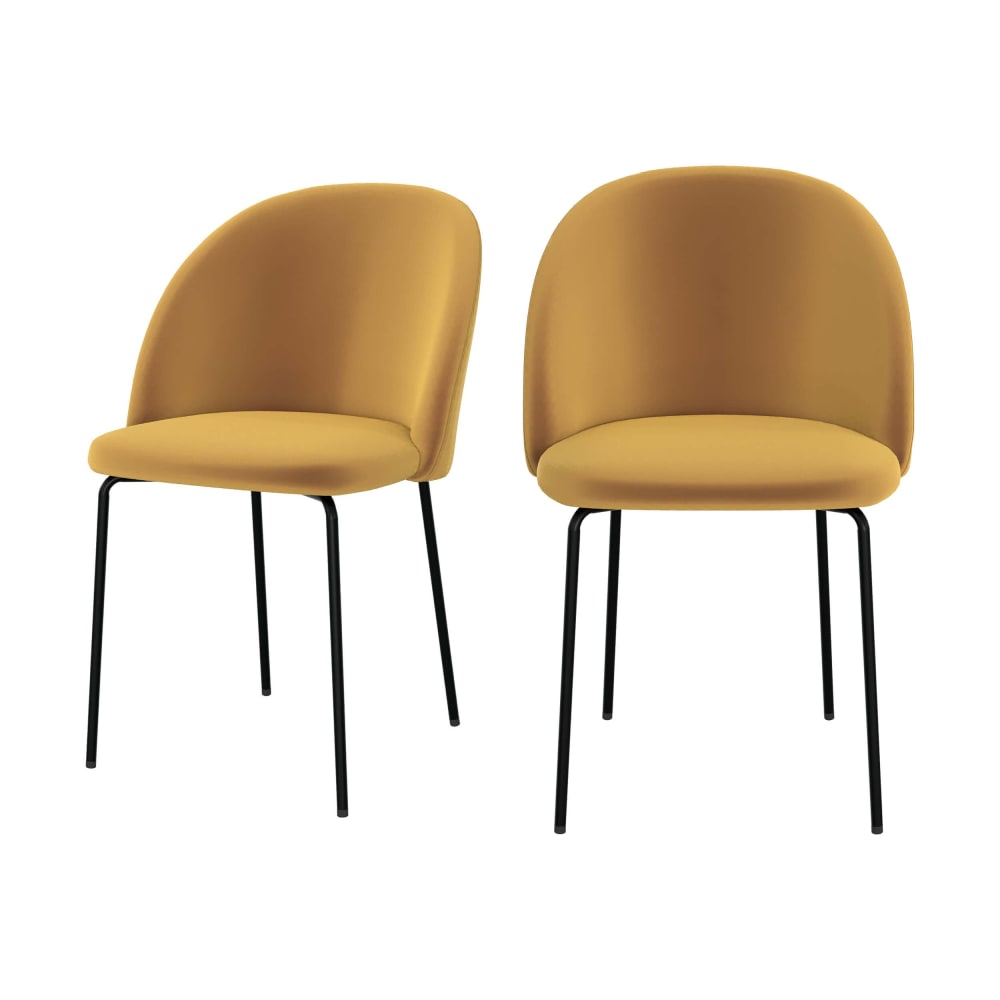 Maison Pavane Set aus 2 Sessel in senfgelbem Samt style classic chic - Samt