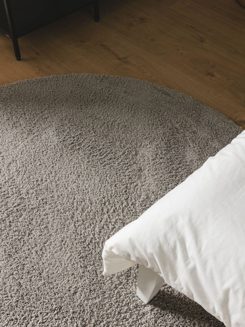 Tapis à poils longs rond gris D 120 — vue 4