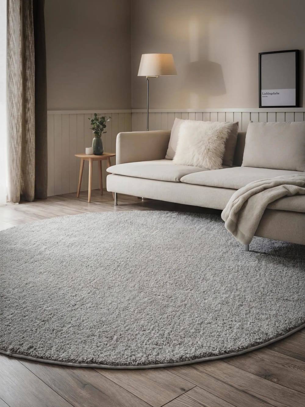 Tappeto a pelo lungo rotondo grigio ø 160 rotondo - Benuta