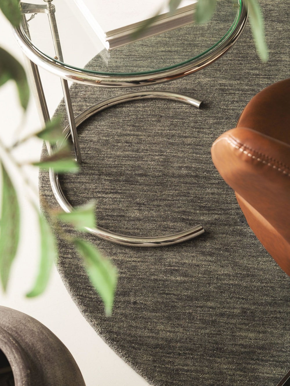 Tapis en laine rond gris D 160 — vue 4