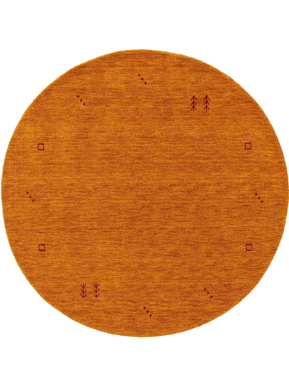 Tappeto in lana rotondo giallo ø 160 rotondo - Modello Classico chic - Lana
