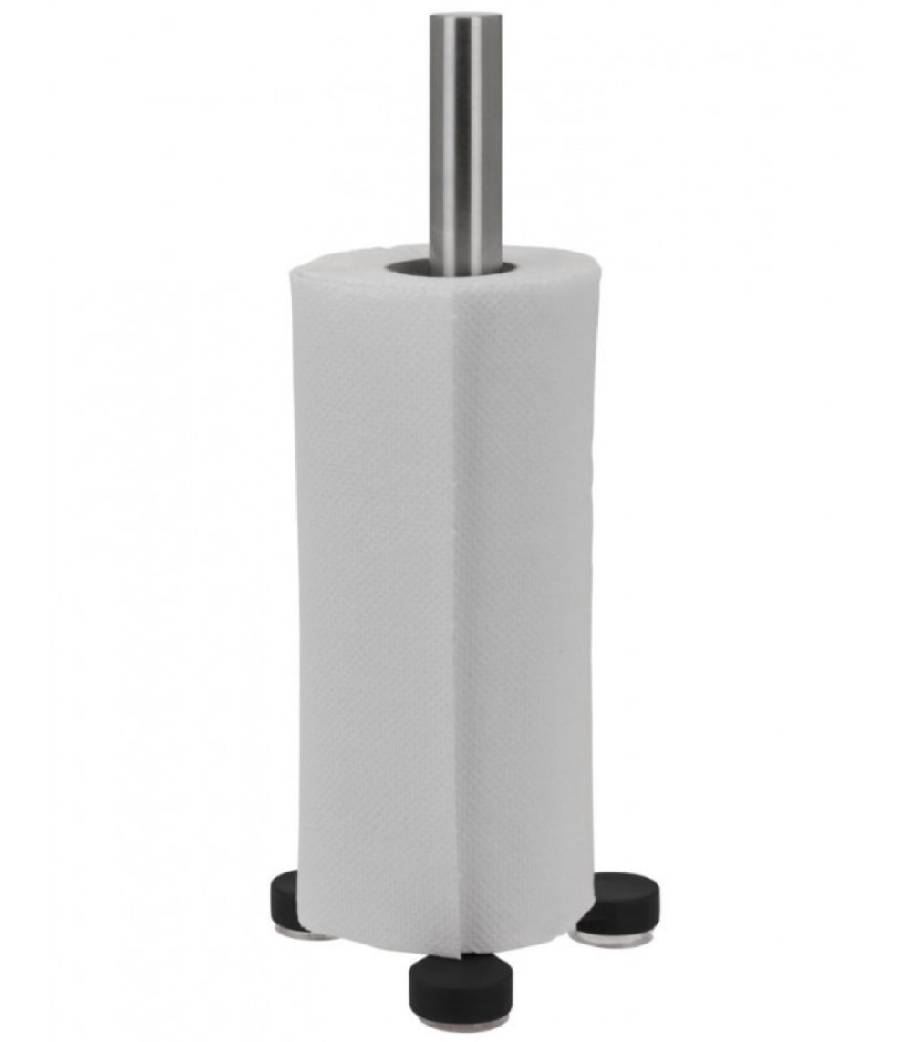 WADIGA Porte-sopalin sur ventouses. Dimensions: diamètre 13.5cm x Hauteur 32.5cm Couleur: Chrome Matière: Inox