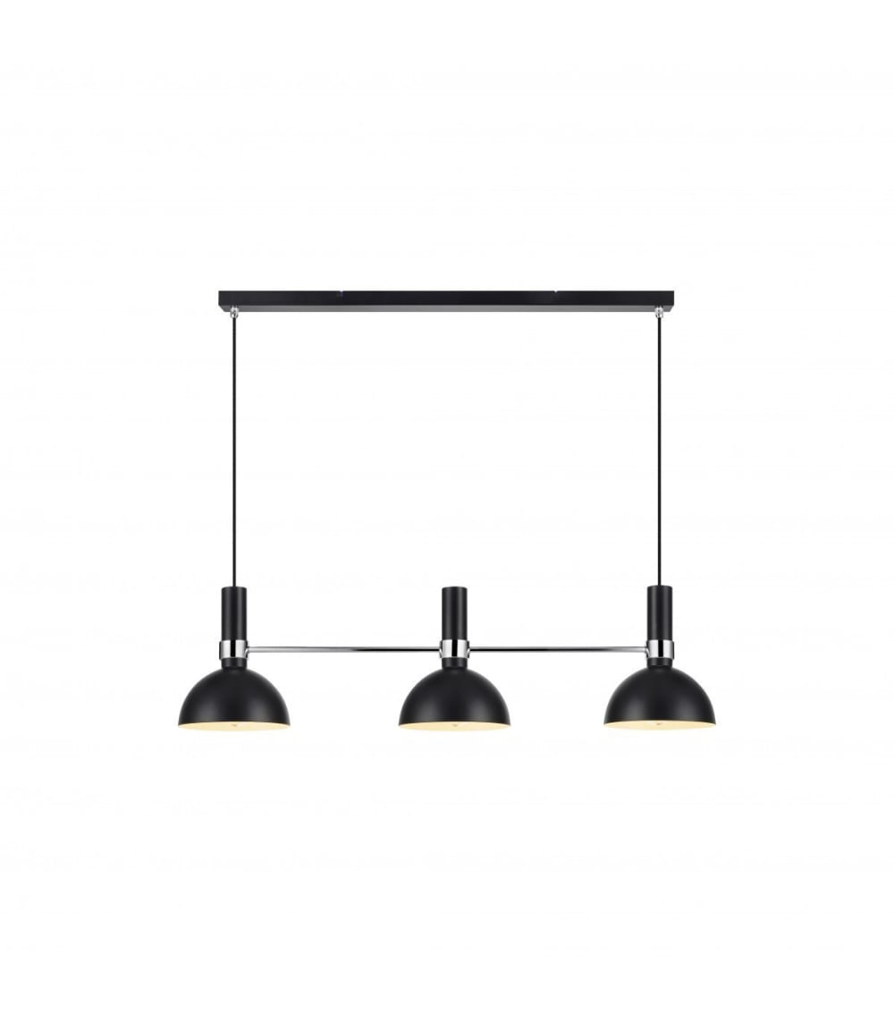 Suspension 3xE27 noir - chrome