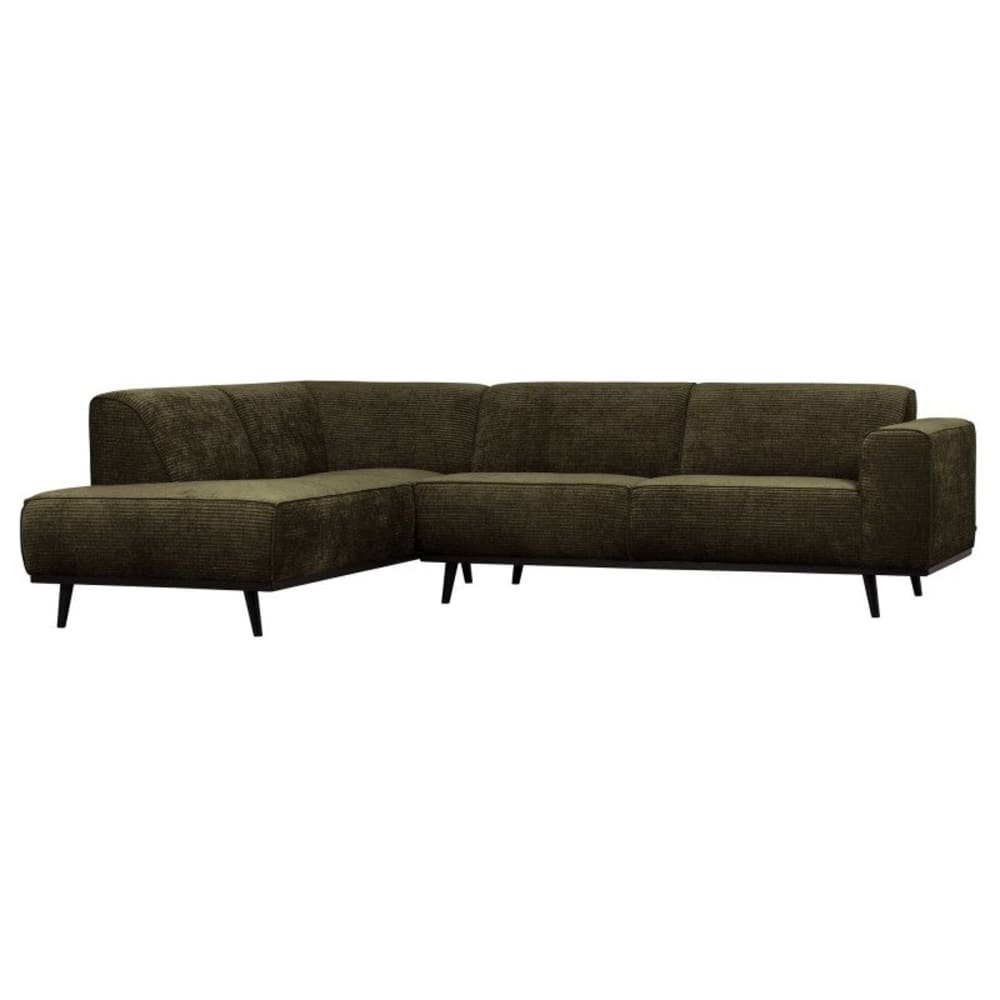 Canapé d'angle gauche en tissu côtelé 274x210x77cm