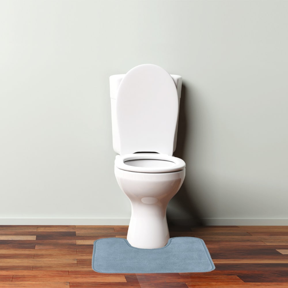 Tapis de toilette 50x40 en polyester uni céleste 50x40cm — vue 3