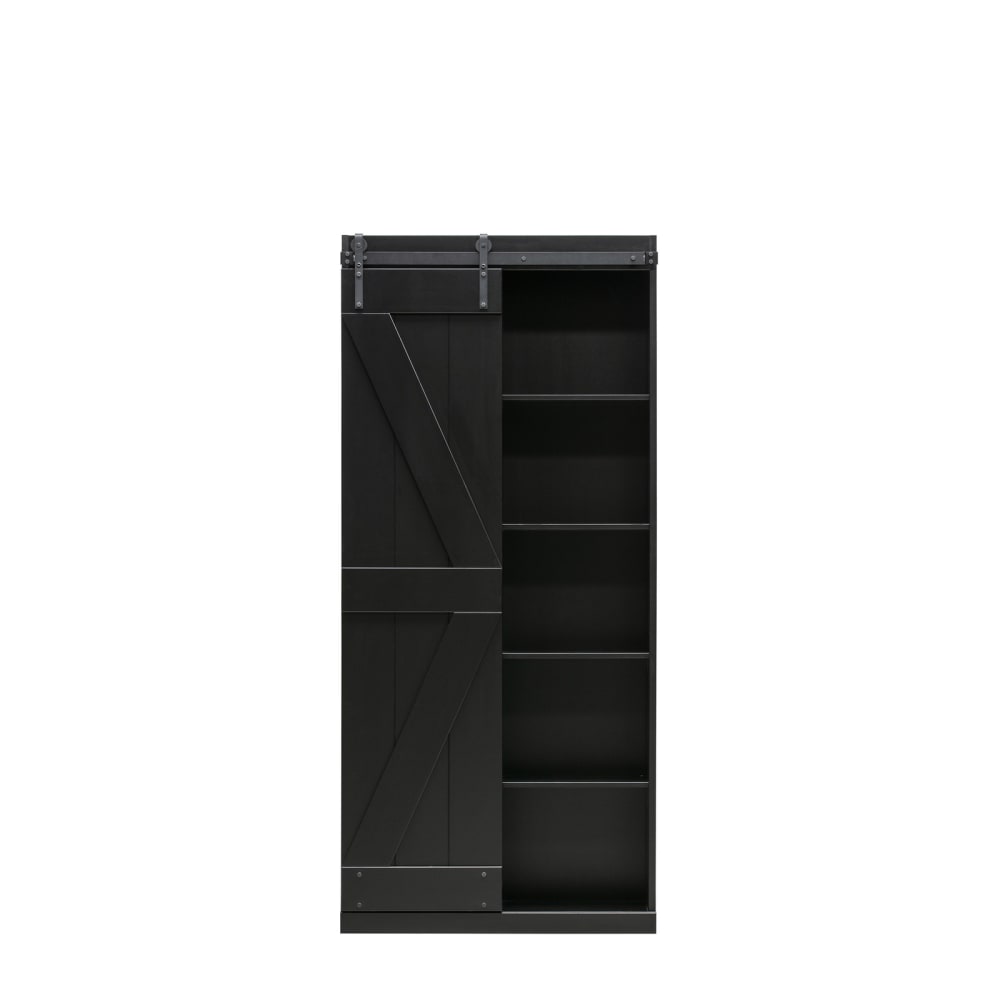 Armario con 1 puerta corredera en madera negra