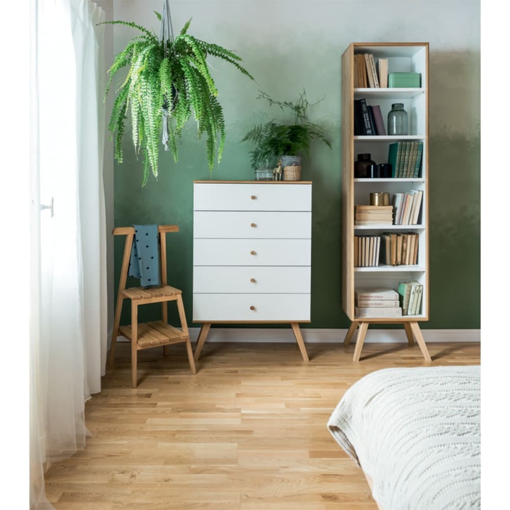 Commode 5 tiroirs l75 cm - blanc - Maisons du Monde