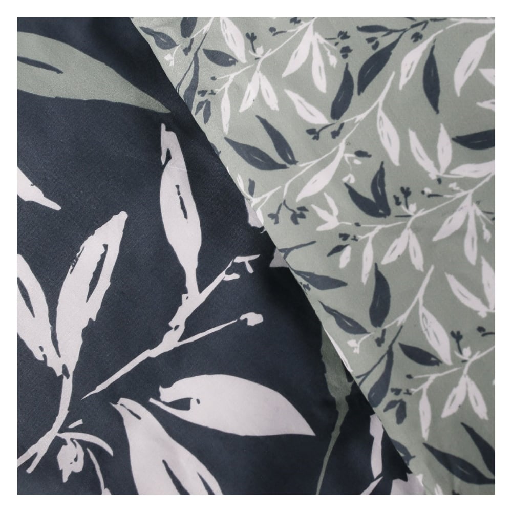 Parure de lit coton zippée 2 personnes imprimé floral 240x220 cm vert - Maisons du Monde