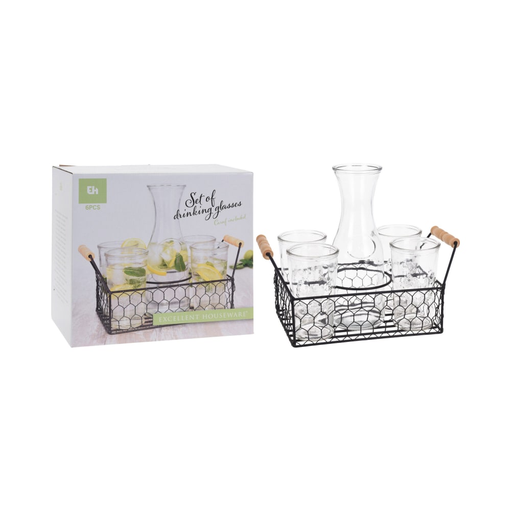 Coffret jus de fruit 4 verres + 1 carafe en verre - Maisons du Monde