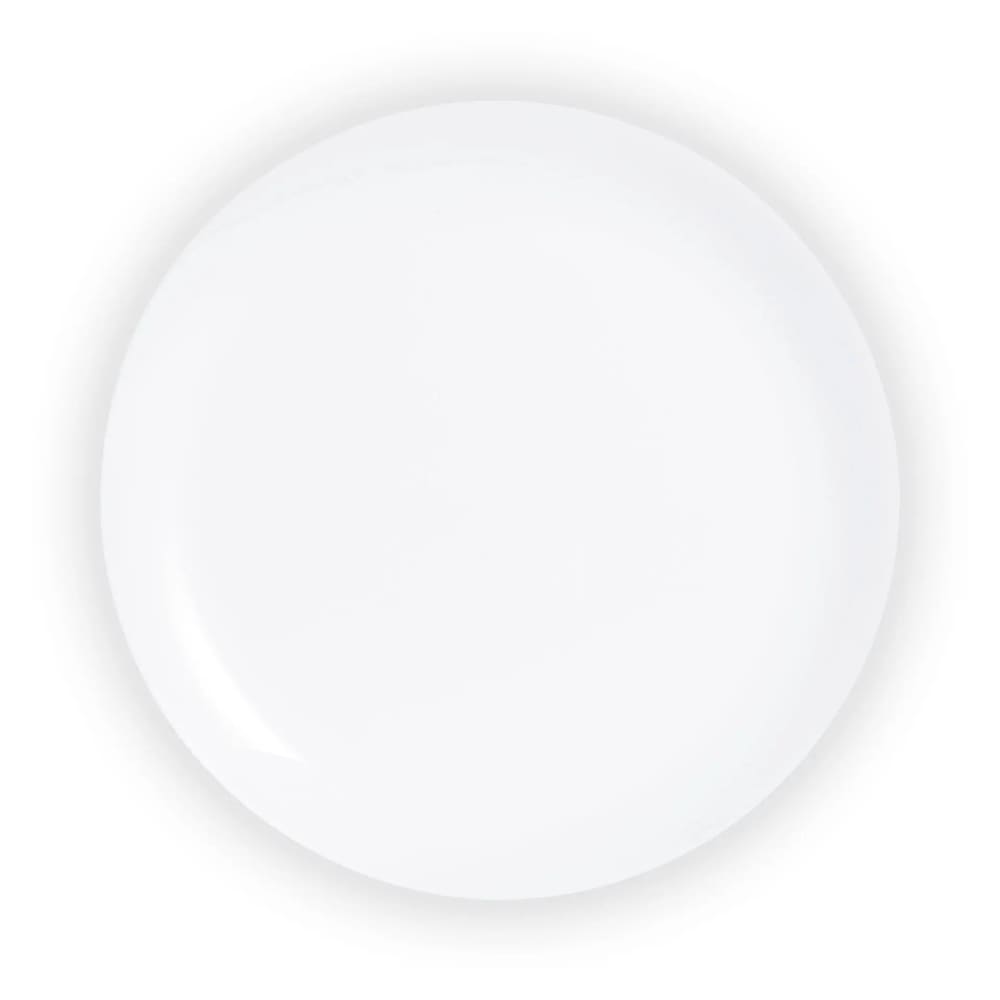 Assiette plate blanche en verre opale extra résistant D25cm