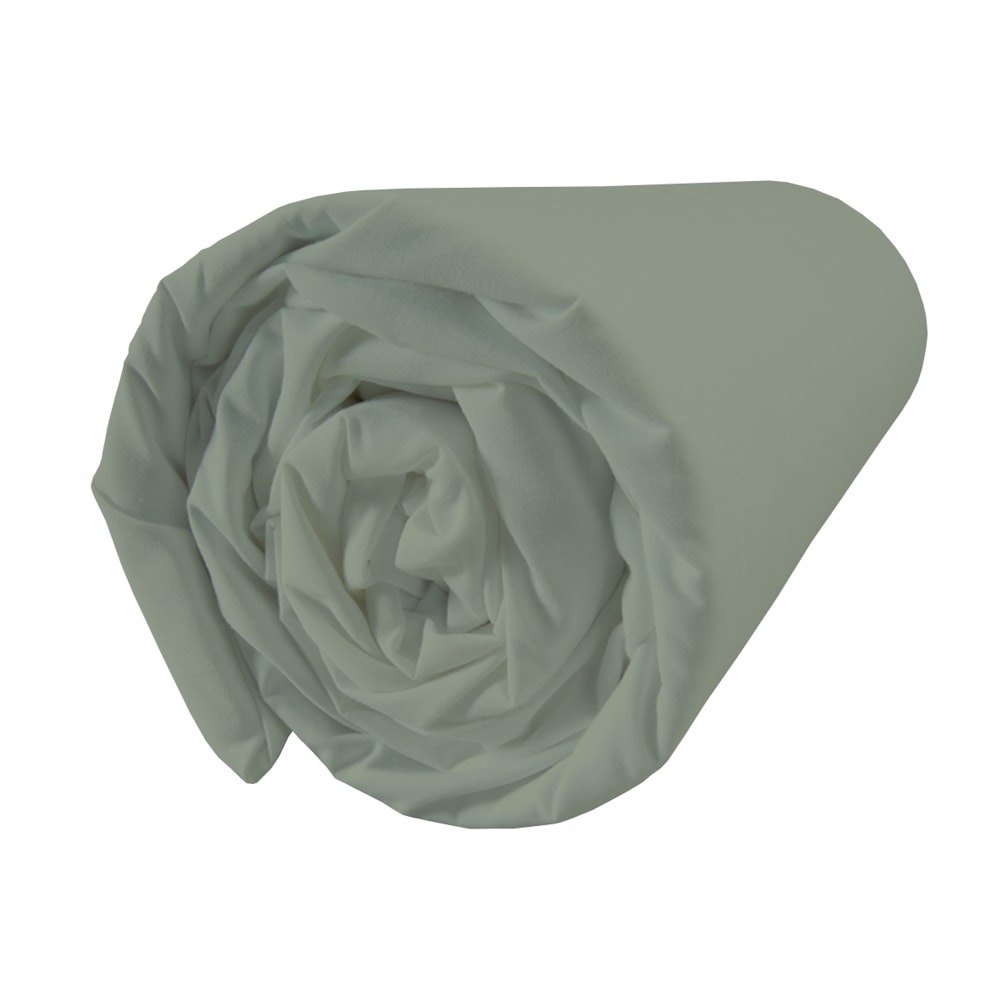 Drap-housse uni en coton lavé lichen — vue 3