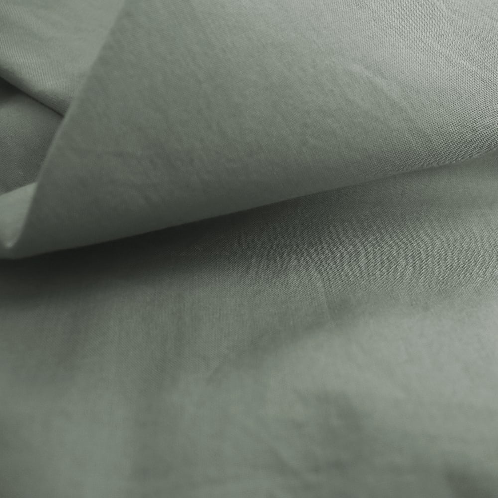 Drap-housse uni en coton lavé lichen — vue 4