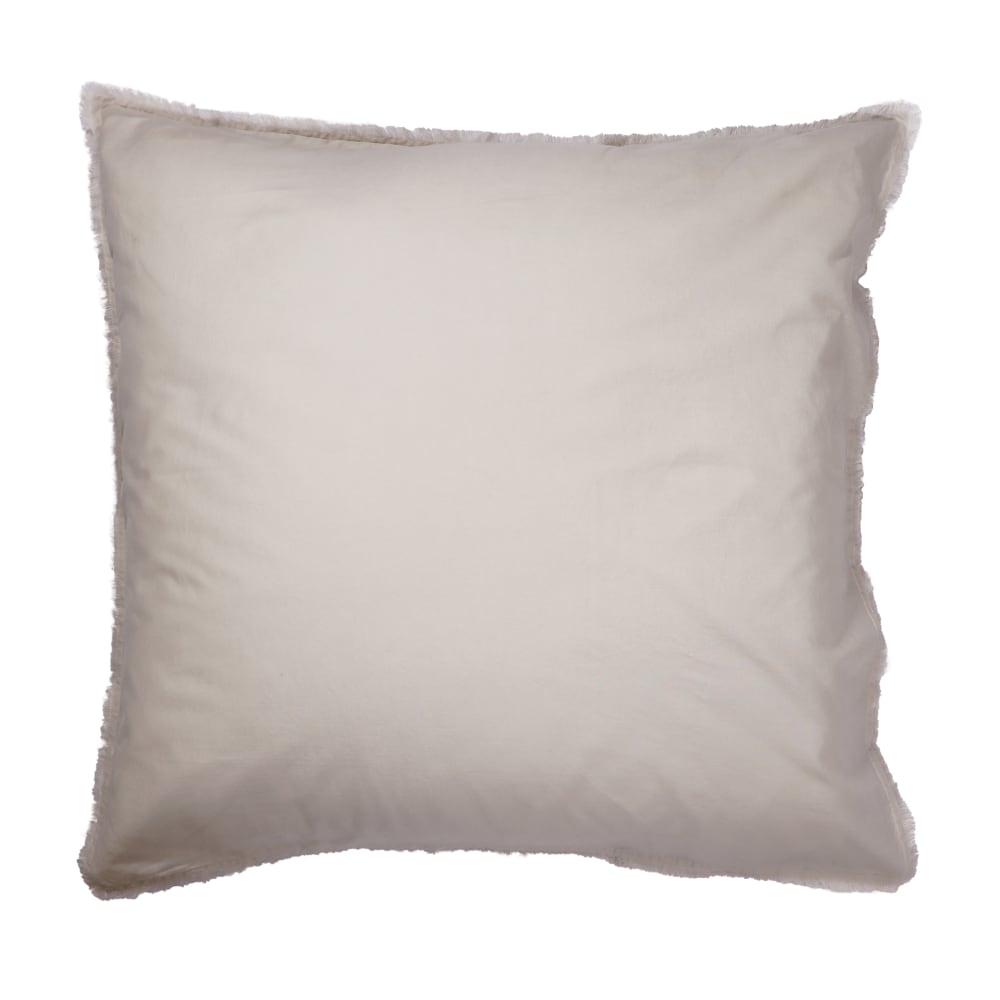 Set de 2 taies d'oreiller unies à franges Lin 65x65cm