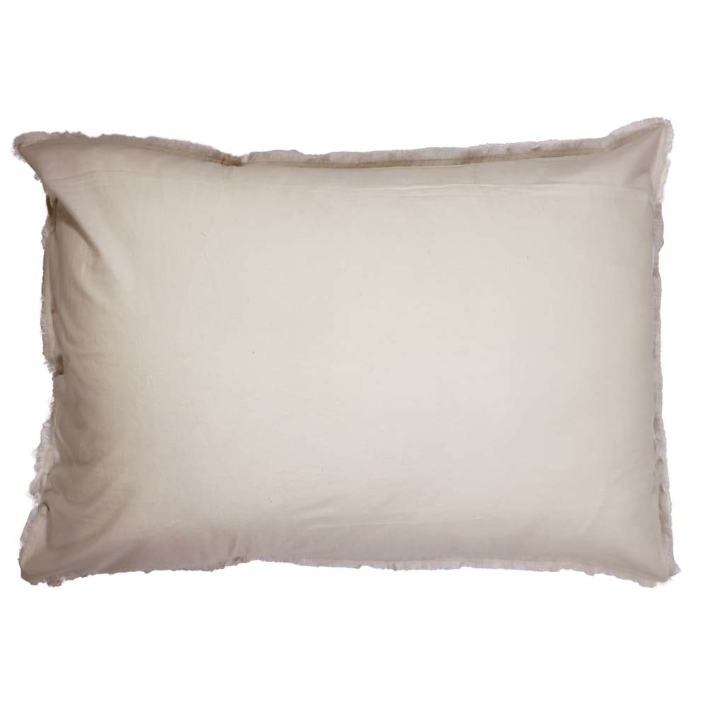 Set de 2 taies d'oreiller unies à franges Lin 50x70cm