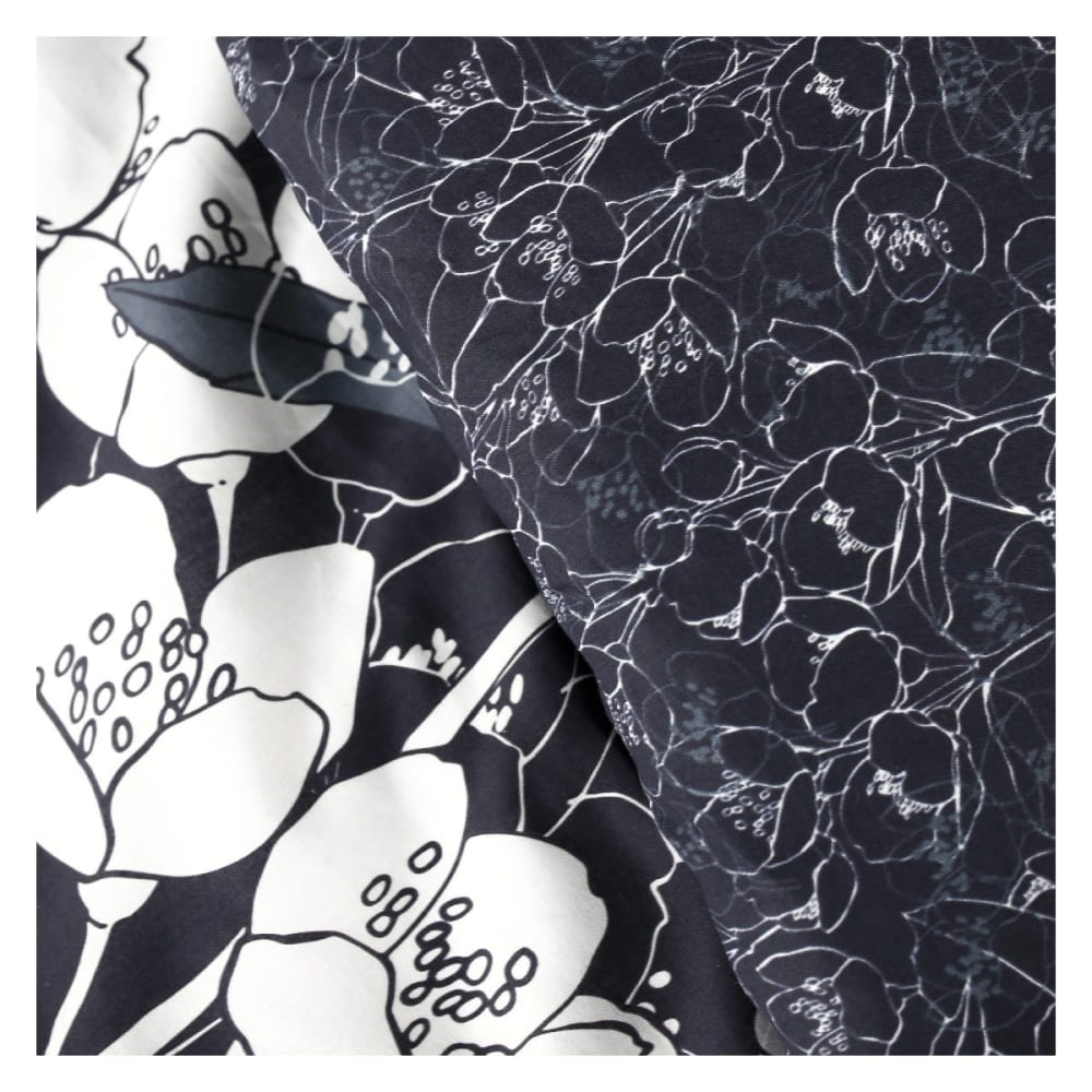 Parure de lit coton zippée 2 personnes imprimé floral 260x240 cm bleu - Maisons du Monde