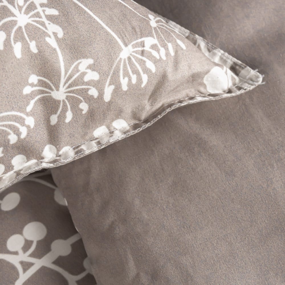 Parure de lit imprimé imprimé floral coton 240x260cm beige — vue 4