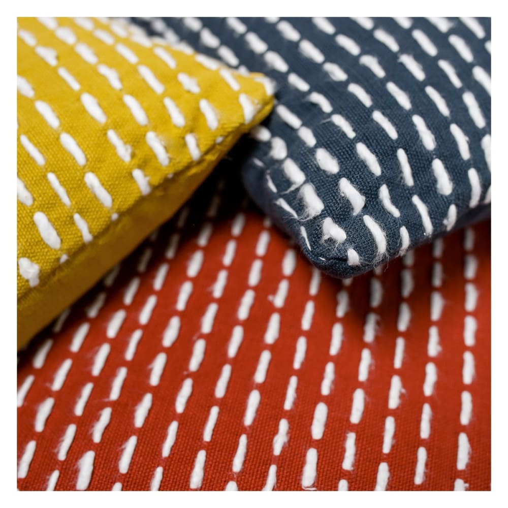 Coussin décoration chiné bicolore en Coton Rouge 40x40 cm — vue 3