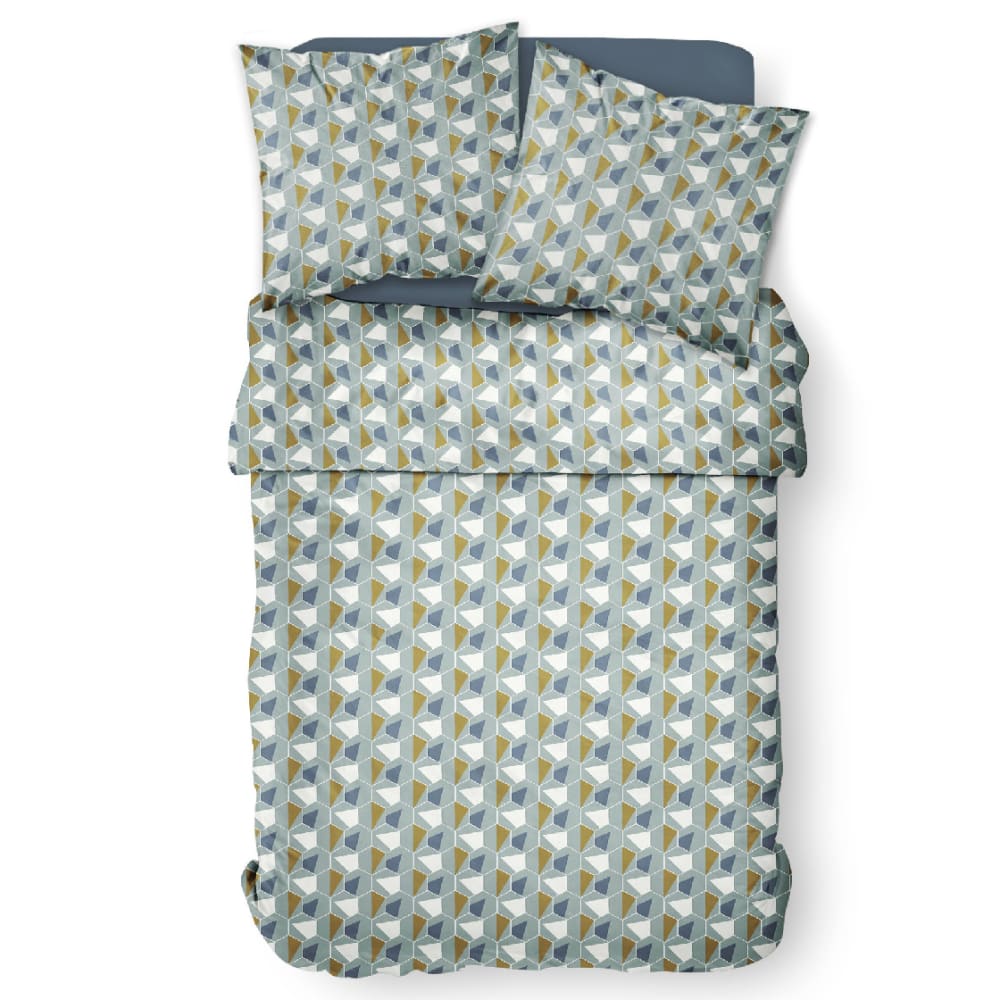 Parure de lit coton zippée 2 personnes imprimé graphique 240x220 cm - Maisons du Monde