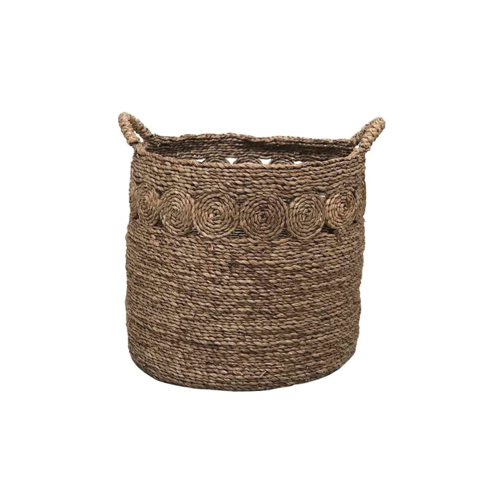 Cesta de fibra de mendong estilo vintage