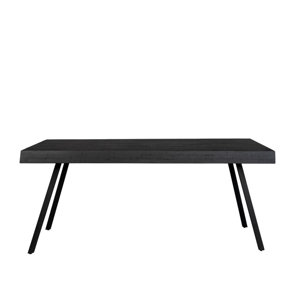 White label Esstisch 8 pl aus Holz, schwarz style industrial - Holz