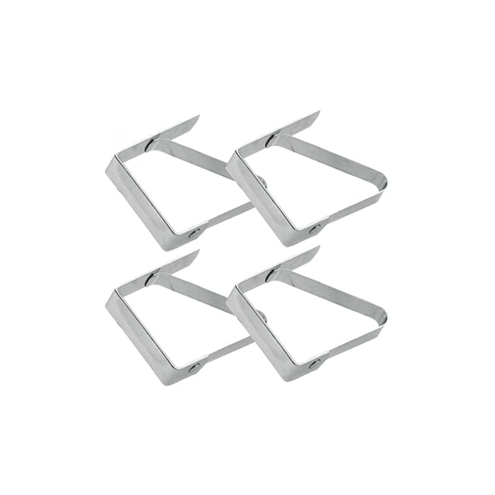 Pinces à nappe en acier inoxydable argent - Lot de 4