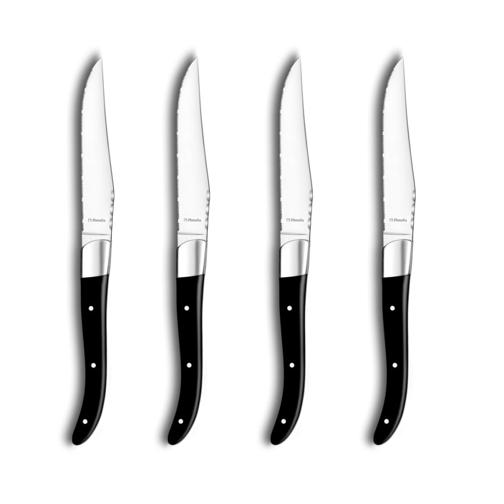 Set di 4 coltelli da bistecca in nero - Amefa
