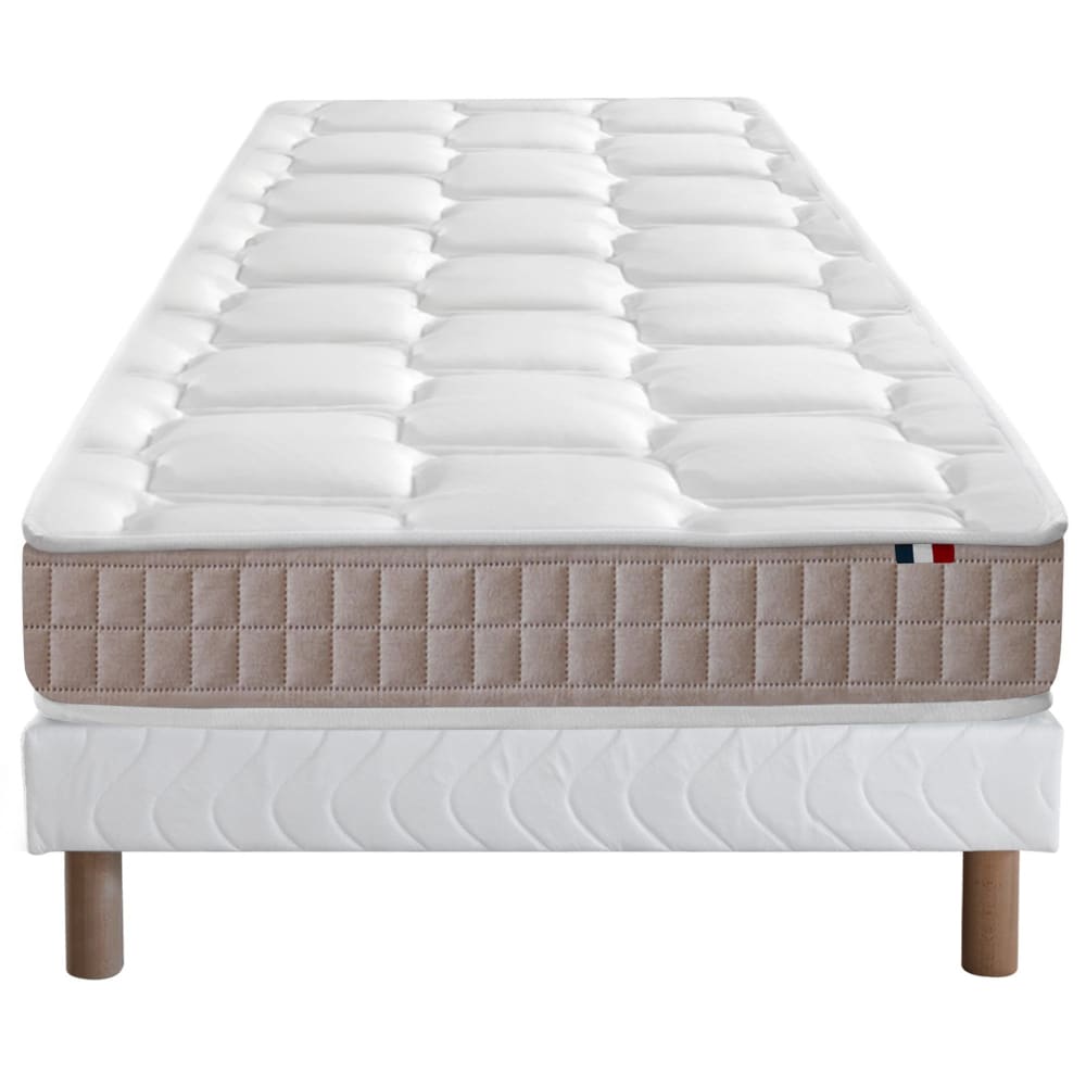 Ensemble matelas latex 5 zones originel + sommier 90x200 blanc - Maisons du Monde