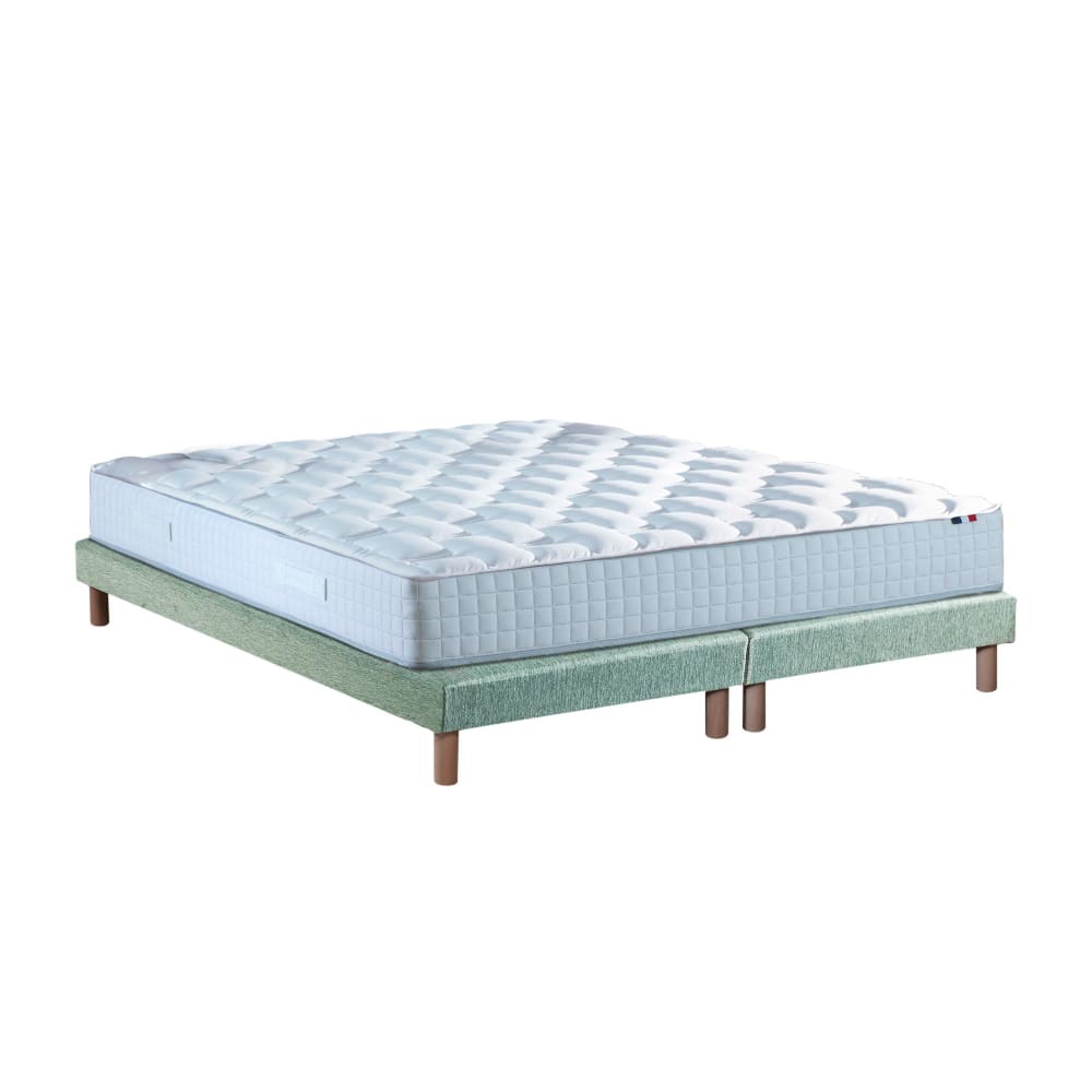 Ensemble matelas ressorts sommier vert 160x200