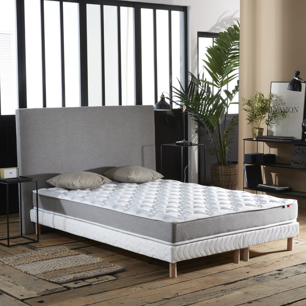 Ensemble matelas mousse ferme sommier blanc 160x200 - Maisons du Monde