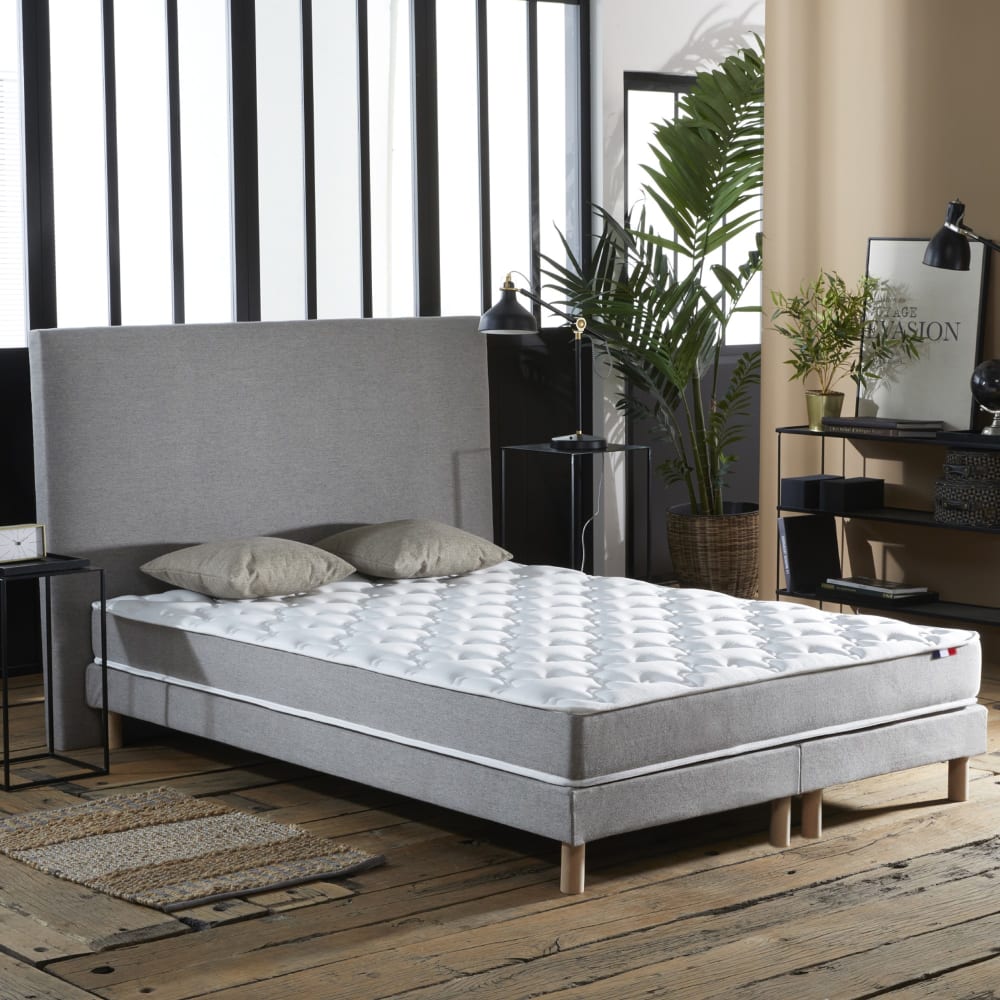 Ensemble matelas mousse ferme sommier gris 160x200 - Maisons du Monde